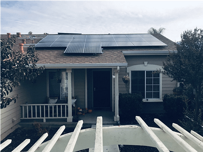 Solar panels on backyard roof - Hollister, CA